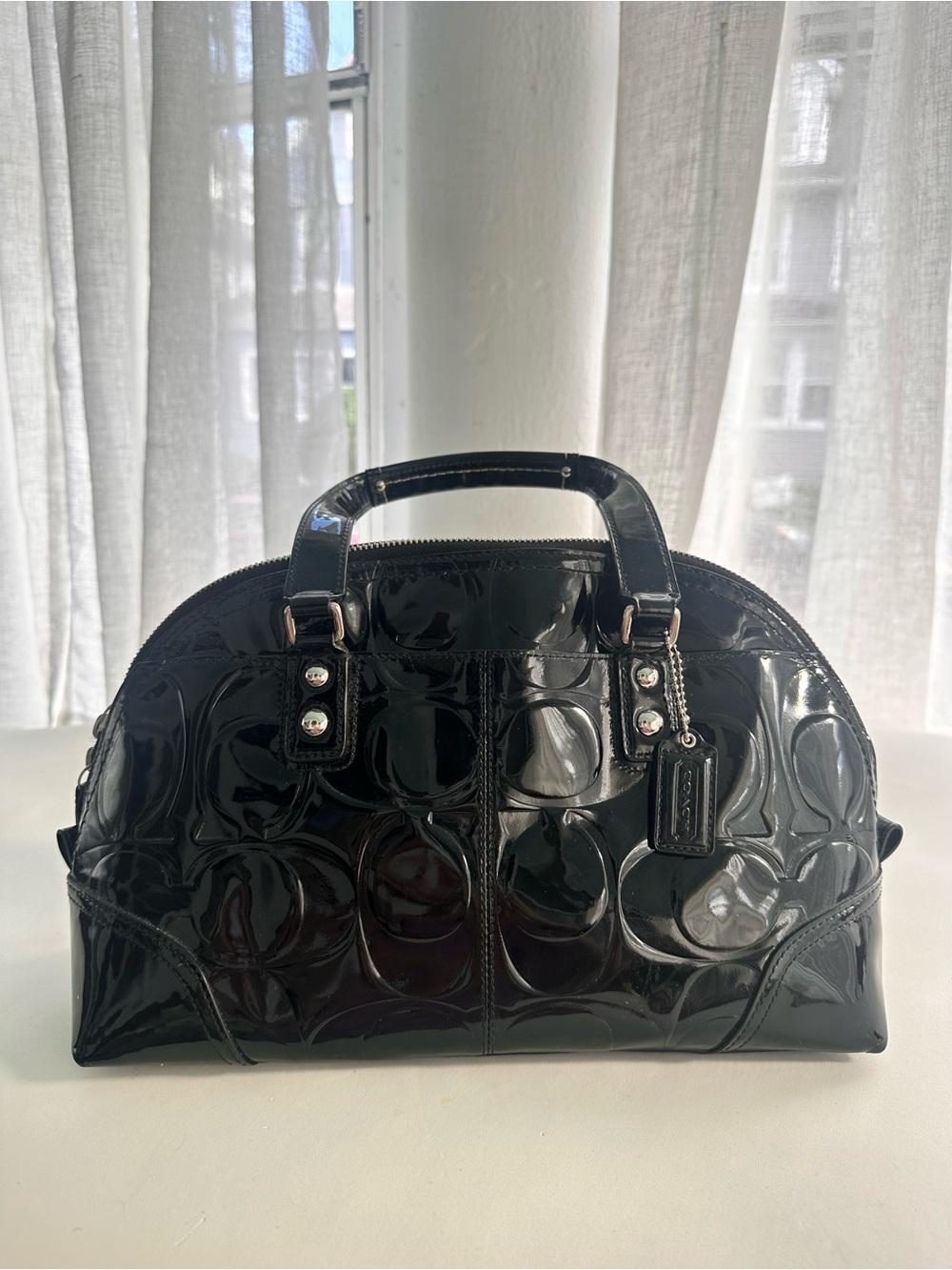 Black Patent Leather Coach Bag